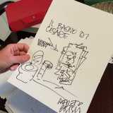 ...e il disegno della toilette del collezionista invasa di fumetti realizzato da Alfredo Castelli (del Corriere dei ragazzi)